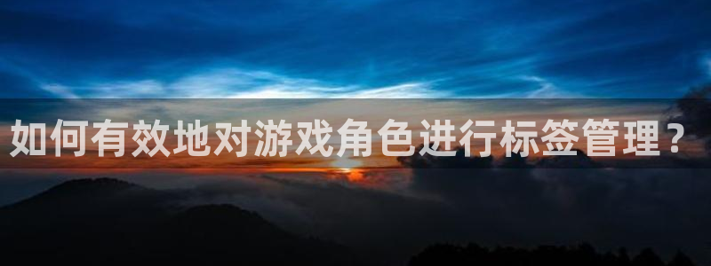 bbin视讯官网登录注册不了怎么办：如何有效地对游戏角色进行标签管理？