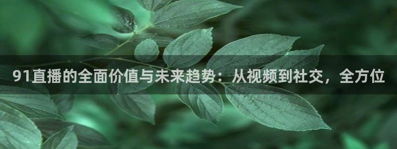 乐球直播免费看：91直播的全面价值与未来趋势：从视频到社交，全方位